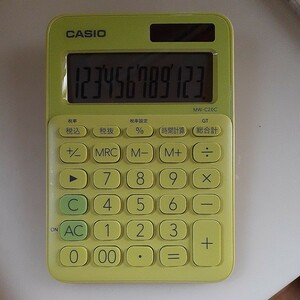 CASIO カシオ カラフル電卓 12桁 MW-C20C イエロー　動作OK　送料210円 ミニジャストタイプ