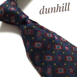 1円 dunhill ダンヒル ネクタイ ハイブランド ネイビー系 紺 2473