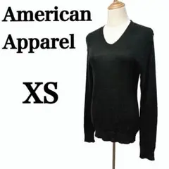 『American Apparel』アメリカンアパレル 長袖薄手Vネックニット