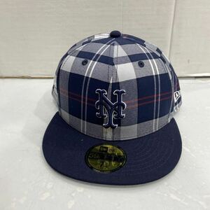 【NEWERA ニューエラ 】キャップ 帽子 NY チェック ネイビー 7 3/4 61.5cm 2404oki K