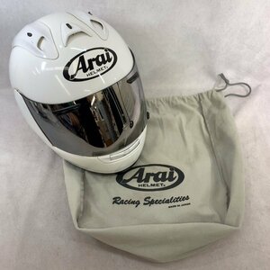 1スタ ARAI アライ フルフェイス ヘルメット RX-7 RIV 公認 白 ホワイト ミラーシールド 57 58cm バイク オートバイ 用品 グッズ