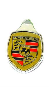 Porsche ポルシェ ゴルドー 金 空冷VW フロントフード メダリオン ベースプレート メッキ スチール製 ビートル ワーゲン T1 51~62年式 非凡