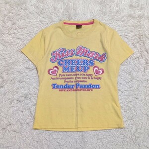 【送料無料】kissmark　キスマーク　半袖　Tシャツ　130cm　ロゴ　キッズ　子供服