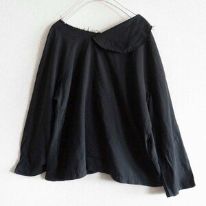 【美品】COMME des GARCONS 【片丸襟 ブラウス】S コムコム コムデギャルソン 製品染めブラック 2304275