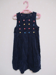 ■ ローラアシュレイ ■ 可愛いコーデュロイジャンバースカート ３歳 紺
