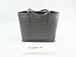 FURLA フルラ 型押し レザー トートバッグ 鞄 ∠UB1707