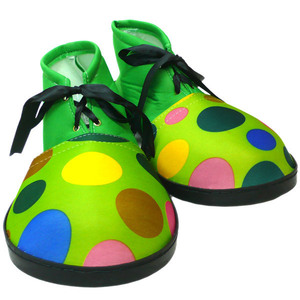 カラフルピエロシューズ グリーン 水玉 全長34cm ピエロ 緑色 靴