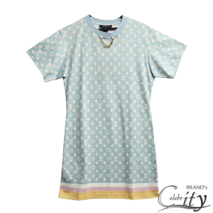 Louis Vuitton【ルイ ヴィトン】モノグラム Tシャツドレス　アイスブルー　コットン100％　1ABYHV【NEW】