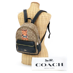 コーチ COACH ミディアム チャーリー バックパック PVC / レザー バンダル ガミーベア / シグネチャー F76657 中古