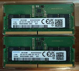 8GB２枚 ノート用メモリ　８GB 1RX16 PC5-4800B-SC0-1010-XT