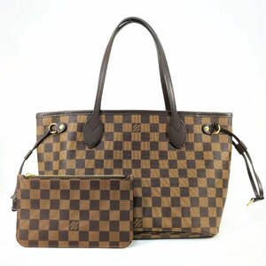 【ほぼ未使用】 LOUIS VUITTON ルイ・ヴィトン ネヴァーフル PM ダミエ・エベヌ ショルダー バッグ ポーチ付き N41359 ハンド トート