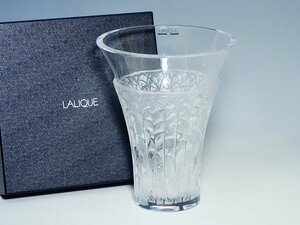 1907001【LALIQUE ラリック】Ibis イビス フラワーベース フロステッド クリスタル トキ 花器 花瓶 ルネ・ラリック 共箱