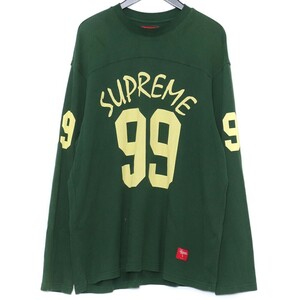 SUPREME 99 L/S Football Top TEE Lサイズ グリーン SUP-SS24-018 シュプリーム フットボール ロゴ 長袖カットソー ロンT