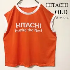 ストリートに！OLD HITACHI 企業物 ノースリーブ メッシュゲームシャツ
