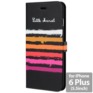 iChic Gear Little Marcel 手帳型ケース iPhone6SPlus iPhone6Plus 5.5インチ ブラック Folio Paint Multi LMIP61F16