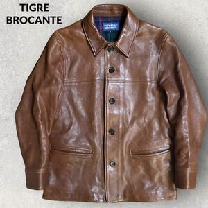 定価15.9万 極上TIGRE BROCANTE ディアークラシックレザージャケット カーコート 30