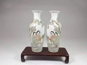 民国 粉彩 花瓶 名家 中国美術 清時代