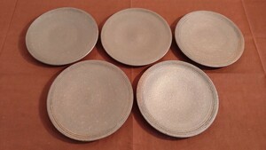 珠洲焼　越前焼　豆皿　菓子皿　アンティーク茶道具　蔵出し　５客