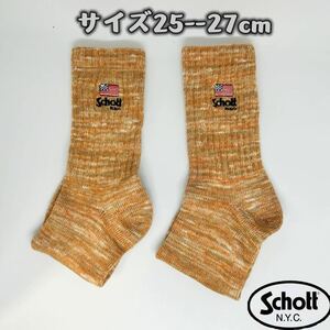 Schott ショット　星条旗ソックス　靴下　メンズ　2足 25-27cm
