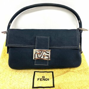 ※※FENDI フェンディ マンマバケット ハンドバッグ ショルダーバッグ ワンショルダー キャンバス ネイビー インディゴ系 シルバー※※