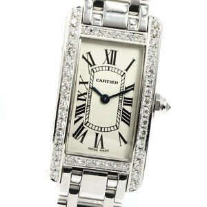 カルティエ CARTIER W2601956 タンクアメリカン SM K18WG アフターダイヤベゼル クォーツ レディース 箱付き_791191