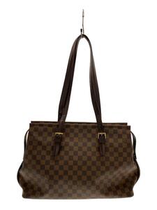 LOUIS VUITTON◆チェルシー_ダミエ・エベヌ_BRW/PVC/BRW