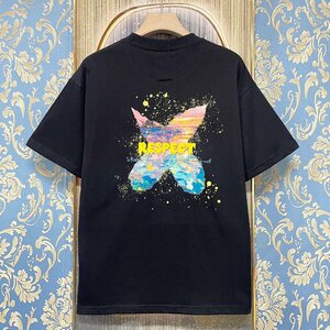 定価2万★christian milada・ミラノ発・半袖Tシャツ★コットン100% 薄手 吸汗 イラスト トレンド リラックス カットソー 日常 XL/50サイズ