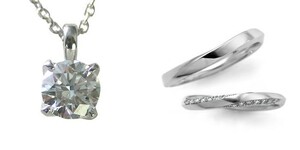婚約 ネックレス 結婚指輪 3セット ダイヤモンド プラチナ 0.6カラット 鑑定書付 0.60ct Dカラー VS2クラス 3EXカット GIA