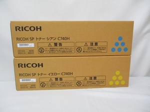 2箱 純正品 リコー RICOH SP トナー C740H イエロー シアン 未使用品 240311