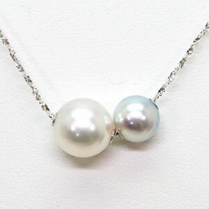 ＊K18WG南洋白蝶真珠/アコヤ本真珠ペンダントネックレス＊a 約4.1g 約61.0cm パール pearl jewelry pendant necklace EA7/EA7