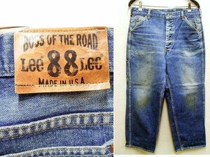 即決[W34]サンプル級の鬼ヒゲ ビンテージ Lee×BOSS OF THE ROAD 70年代～80年代 USA製 アメリカ デニム ペインターパンツ■321