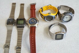 F869 CASIO/カシオ クォーツ デジタル メンズ 腕時計 6点セット アクセサリー 大量 まとめて おまとめ まとめ売り 不動品