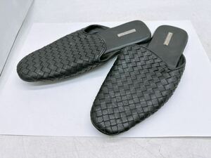 BOTTEGA VENETA スリッポン 黒 ボッテガヴェネタ 靴 シューズ スリッパ サンダル メンズ ブランド ブラック 現状 USED品