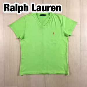 Ralph Lauren ラルフローレン 半袖Tシャツ レディースサイズ M ライトグリーン 刺繍ポニー