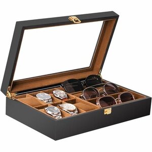 Baskiss ジュエリーボックス コレクションケース 収納ボックス 本 眼鏡・サングラス収 高級木製時計ケース 218