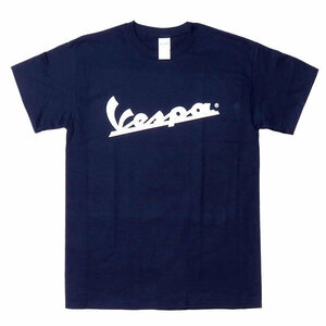 [Lサイズ]Vespa（ヴェスパ） スクーター Mods モッズ SKA スカ ロゴTシャツ ネイビー