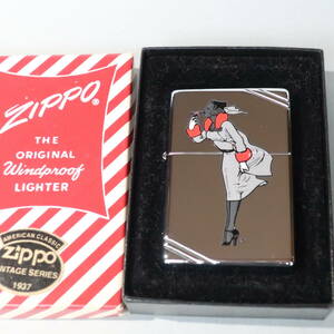 ZIPPO Windy ウィンディ グレー衣装 1937レプリカ 難あり!! ダイアゴナルライン 鏡面 1999年