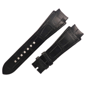【3年保証】 ハリーウィンストン オーシャン用 Mサイズ クロコバンド 純正 レザー ベルト ストラップ 25ｍｍ 黒 メンズ 腕時計