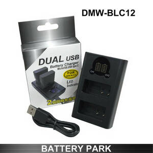 パナソニック DMW-BLC12 対応互換LCD充電器 2個同時充電可能　Lumix DMC-FZ200 DMC-FZ300 DMC-FZ1000 DMC-FZH1 C-FZ1000M2