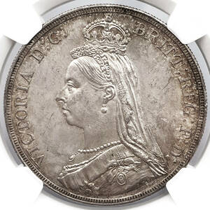 ★TOP5★ MS64 ヴィクトリア 1887 イギリス ヴィクトリア女王 ジュビリーヘッド クラウン 銀貨 NGC アンティーク 英国 ロイヤルミント