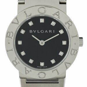 ブルガリ BVLGARI ブルガリ ブルガリ 12Pダイヤ BB26SS 腕時計 SS ダイヤモンド クォーツ ブラック レディース 【中古】