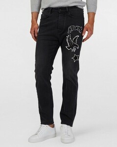 【GAS jeans】ガスTEO CALIFORNIAワッペンテーパードブラックデニムパンツW30　ルーマニア製