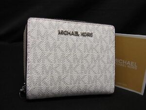 ■新品■未使用■ MICHAEL KORS マイケルコース MK柄 JET SET TRAVEL PVC 二つ折り 財布 ウォレット ホワイト系×グレー系 AN1343