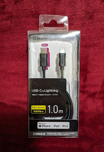 未使用品 Made for iPhone iPAd iPod ELECOM(エレコム) Power Delivery/高速充電 USB-CtoLightningケーブル 1m ブラック MPA-CL10XBK