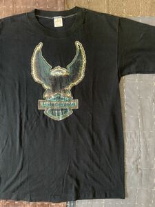 80s harley davidson vintage Tシャツ イーグル ラメ ハーレー ダビッドソン USA製 アメリカ製 ビンテージ 転写