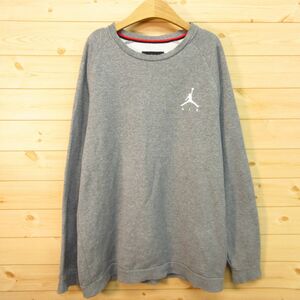 ◎使用少なめ！NIKE AIR JORDAN ナイキ エア ジョーダン◆スウェット トレーナー プルオーバー ジャンプマン◆メンズ グレー L◆KA4739