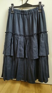 【送料無料】MICHAEL KORS （マイケル・コース）／紺色 スカート 麻 日本製