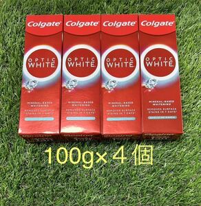 ※４個セット　新パッケージ　コルゲート　Colgate 100g オプティックホワイト プラスシャイン　ホワイトニング