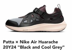 新品未使用 Patta × Nike Air Huarache 20Y24 Black and Cool Grey パタ × ナイキ エアハラチ 20Y24 US10(28.0cm)