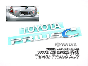 アクアNHP10【TOYOTA】トヨタPRIUS-C純正AUSエンブレム-リア2点セット/USDM豪州仕様プリウスCオーストラリアAQUAハイブリッドOZ海外HYBRID